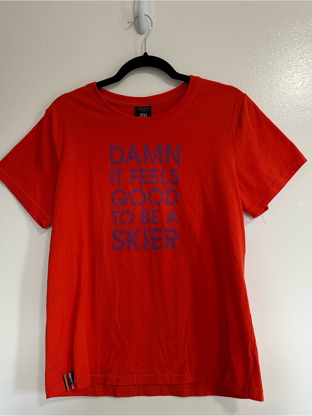 Elevenate Red Damn it Feels Good to be a Skier Cotton T-Shirt, Size XL